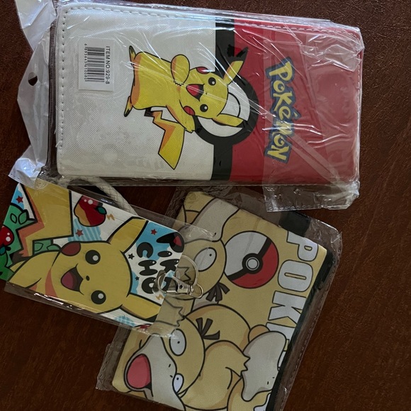 Pokemon Accessories - Pokemon Pikachu and Friends Wallet Set - Red, White, Yellow